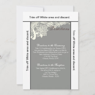 Convite 3,5x6 Direções Placa Cinza Vitoriana Vintage