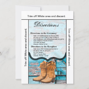 Convite 3,5x6 Direções Placas Boot da porta azul da madeir