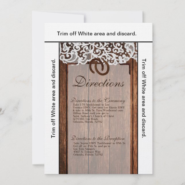 Convite 3,5x6 Direções Placas com Sapatos de Cavalo no Lac (Frente)