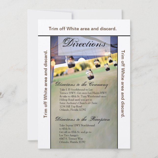 Convite 3,5x6 Direções Titulares da Vela Mason Jar da Plac (Frente)