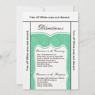 Convite 3,5x6 Directions Card Mint Green Damask (Damasco v