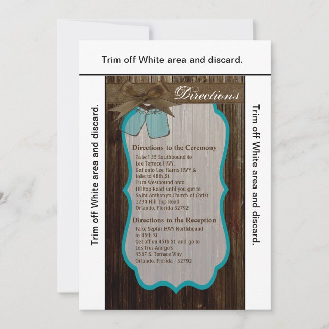 Convite 3.5x6 Instruções Placa Iniciais Mason Jar Rustic (Frente)