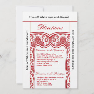 Convite 3,5x6 Instruções Placa Vermelha Crâmera