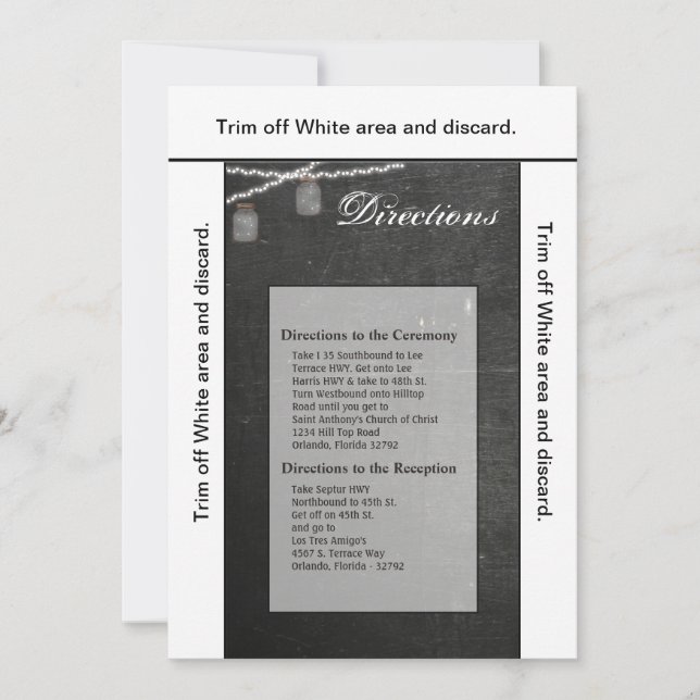 Convite 3,5x6 Luzes de sequência de caracteres Mason Jar d (Frente)