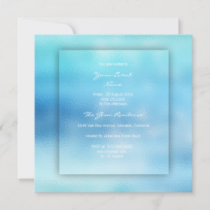 Convite 3-D Ombre Ocean Sky Blue Beach Glass