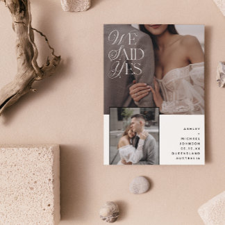 Convite 3 Foto Que Dissemos Sim Recepção De Sobreposição B