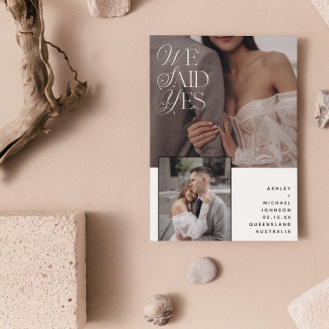 Convite 3 Foto Que Dissemos Sim Recepção De Sobreposição B (We Eloped! You're Invited to Celebrate With Us at Our Reception. 🥂💕)