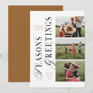 Convite 3 Foto Saudações Modernas Mínimas de Temporada