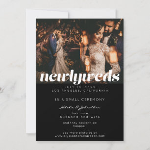 Convite 3 Fotografia Tipografia Anúncios em Newlyweds Pre
