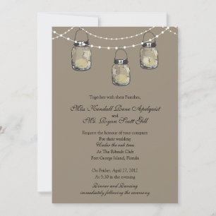 Convite 3 Hanging Mason Jars - Casamento