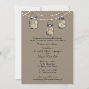 Convite 3 Hanging Mason Jars - Casamento