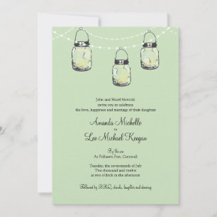 Convite 3 Hanging Mason Jars Wedding