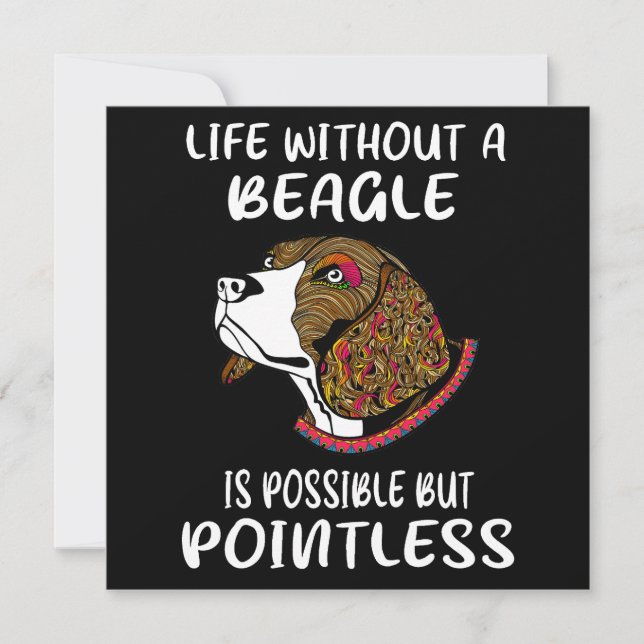 Convite 3 Life Without A Beagle (Frente)