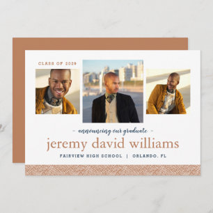 Convite 3 Photo Modern Graduation Announcement