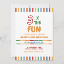 3 X O Divertido Aniversário Colorido