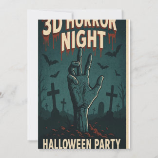 Convite 3D Poster do Horror Night Halloween