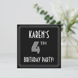 Convite 4ª festa de aniversário: Estilo de Deco de Arte co