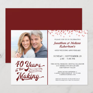 Convite 40º Aniversário 40 ANOS EM CONSTRUÇÃO Ruby