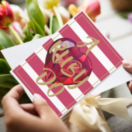 Convite 40º Aniversário de Casamento Elegante Listras Verm