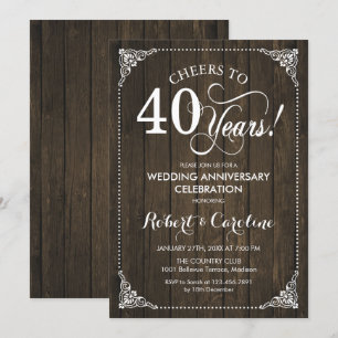 Convite 40º Aniversário de Casamento - Madeira