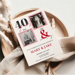 Convite 40º Aniversário de Casamento Outrora e Hoje 40 ano