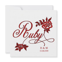 40º Aniversário de Rubi com Data e Iniciais