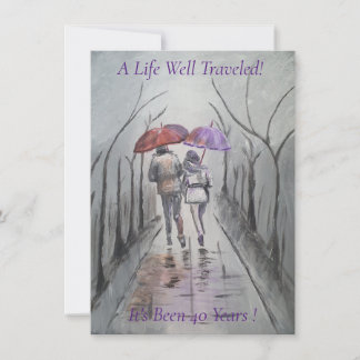 Convite 40º Aniversário do Casamento Romântico