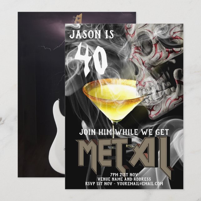 Convite 40º aniversário do Heavy Metal Conite GÓTICO de Vi (Frente/Verso)