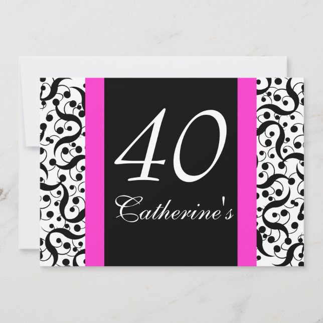 Convite 40º aniversário elegante celebração de qualquer id (Frente)