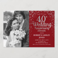 40º Aniversário - Foto Prata Vermelho Rubi