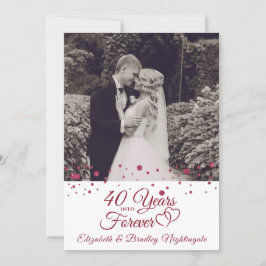 Convite 40º Aniversário Hearts ANOS PARA SEMPRE Foto