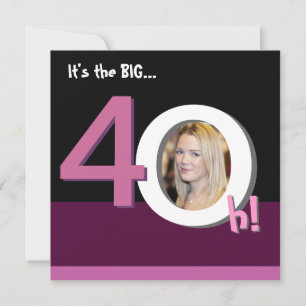 Convite 40º Grande 4Oh! Festa de aniversário de Modelo d