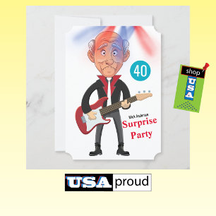 Convite 40º Rockstar 🎸 Violão Funky Aniversário dos Homen