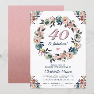 Convite 40 anos de Festa de aniversário
