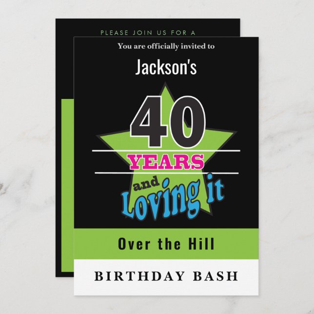 Convite 40 anos e adorando | Aniversário (Frente/Verso)