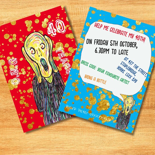 Convite 40 artistas aniversário de 40 anos convidam OMG (Criador carregado)