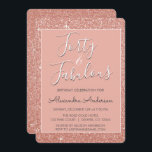 Convite 40 e brilhante brilhante cor-de-rosa Dourada brilh<br><div class="desc">O Faux Sparkle e o Glitter Rosa do Dourado Blush Pink de 40 e Fabuloso aniversário de 40 anos são perfeitos para uma Festa de aniversário Dourada ou Rosa Esmagada. Estes 40 e Fabulosos Convites de festas são perfeitos para uma Festa de aniversário dos quadragésimos.</div>