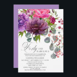 Convite 40 e fabulosa aniversário de 40 anos Floral Elegan<br><div class="desc">40 e Fabulosa aniversário de 40 anos Floral Invtions apresenta um buquê de flor de cor d'água na moda em rosa, roxo e burgundy com verde. Basta adicionar seu texto personalizado para seus convites de 40 anos. Personalizado editando o texto nas caixas de texto fornecidas. Elaborado por ©Evco Studio www.zazzle.com/store/evcostudio...</div>