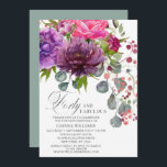 Convite 40 e fabulosa aniversário de 40 anos Floral Elegan<br><div class="desc">40 e Fabulosa aniversário de 40 anos Floral Invtions apresenta um buquê de flor de cor d'água na moda em rosa, roxo e burgundy com verde. Basta adicionar seu texto personalizado para seus convites de 40 anos. Personalizado editando o texto nas caixas de texto fornecidas. Elaborado por ©Evco Studio www.zazzle.com/store/evcostudio...</div>