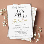 Convite 40 e Fabuloso Roteiro Elegante Aniversário<br><div class="desc">40 e Fabuloso Convite de Aniversário de Script Elegante. Convite para bolsa mensageifesta de aniversario elegante. O padrão fabuloso está do lado de trás. Personalize o texto do convite. Excelente para a festa de aniversário de 40 anos.</div>