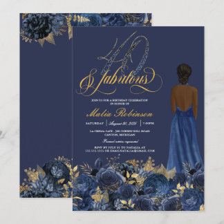 Convite 40 e Fabuloso Sapphire Formal Birthday Inv