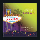 Convite 40 e FABULOUS Festa de aniversário Las Vegas<br><div class="desc">Linda placa de Las Vegas, estrelas reluzentes e palmeiras altas com um fundo verde-claro e cor roxa ilustrado em Convites de aniversário personalizados. ANIVERSÁRIO GLAMOROSO E ÚNICO CONVIDA você a personalizar facilmente com seu próprio texto para um FABULOSO ANIVERSÁRIO LAS VEGAS BASH! Sinta-se livre para alterar as cores, fontes e...</div>