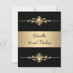 Convite 40 & festa de aniversário fabulosa da guarnição