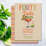 Convite 40 Fiesta Colorful Margarita aniversário de 40 ano<br><div class="desc">Modelo de convite de festas divertido e colorido para mulheres com tema de fiesta, apresentando uma pintura aquarela de um copo de margarita com um pequeno sombrero. Um design de felicidade para um convite de aniversário de 40 anos para uma mulher no seu aniversário de quarenta anos celebrando com um...</div>
