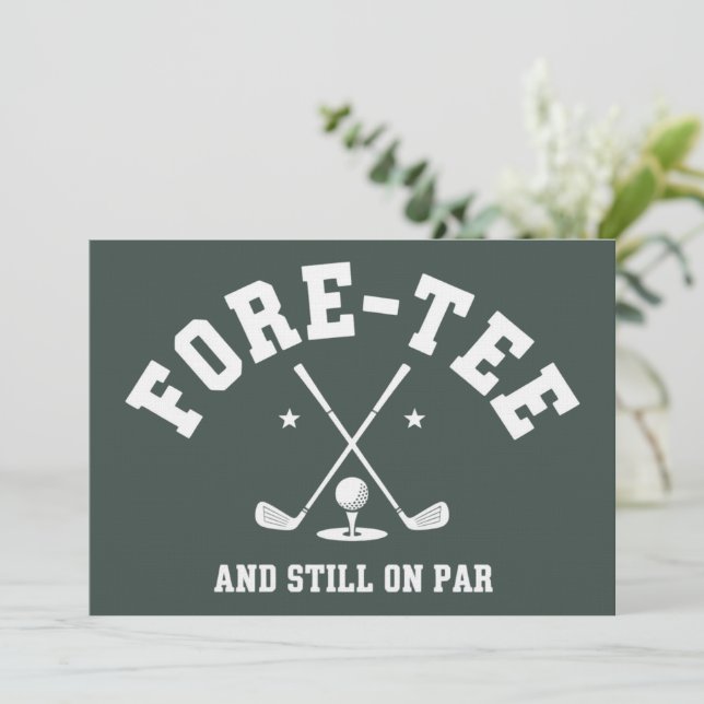 Convite 40th Birthday Golf 40th Birthday Gift Golfing  (Em pé/Frente)