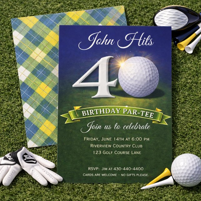 Convite 40th Birthday Golf Theme  (Criador carregado)