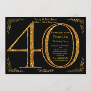 Convite 40th, festa de aniversário, quarenta, Gatsby,