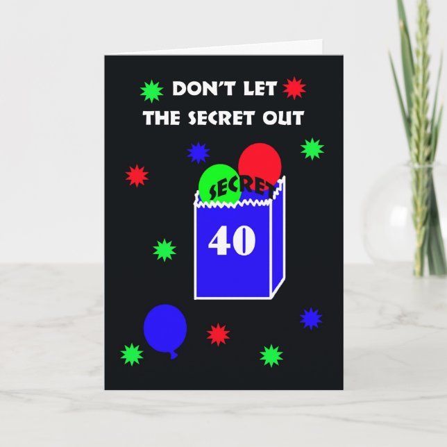 Convite 40th Surprise Birthday Party Invitation -- Secret (Frente)