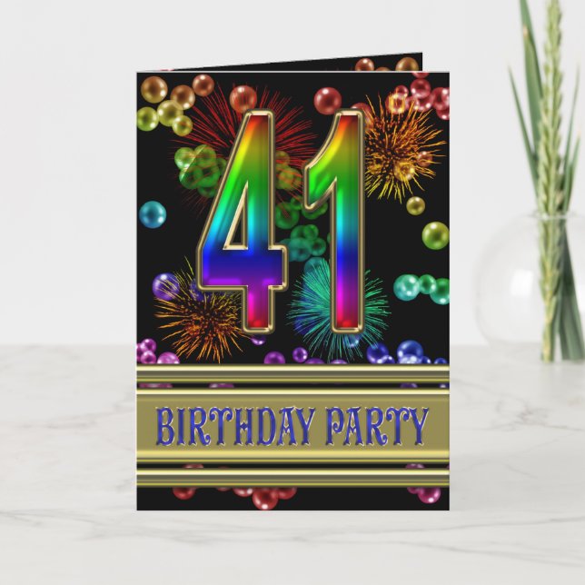 Convite 41st Birthday party Invitation (Frente)