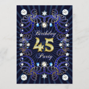 Convite 45ª festa de aniversário convidada com massas de